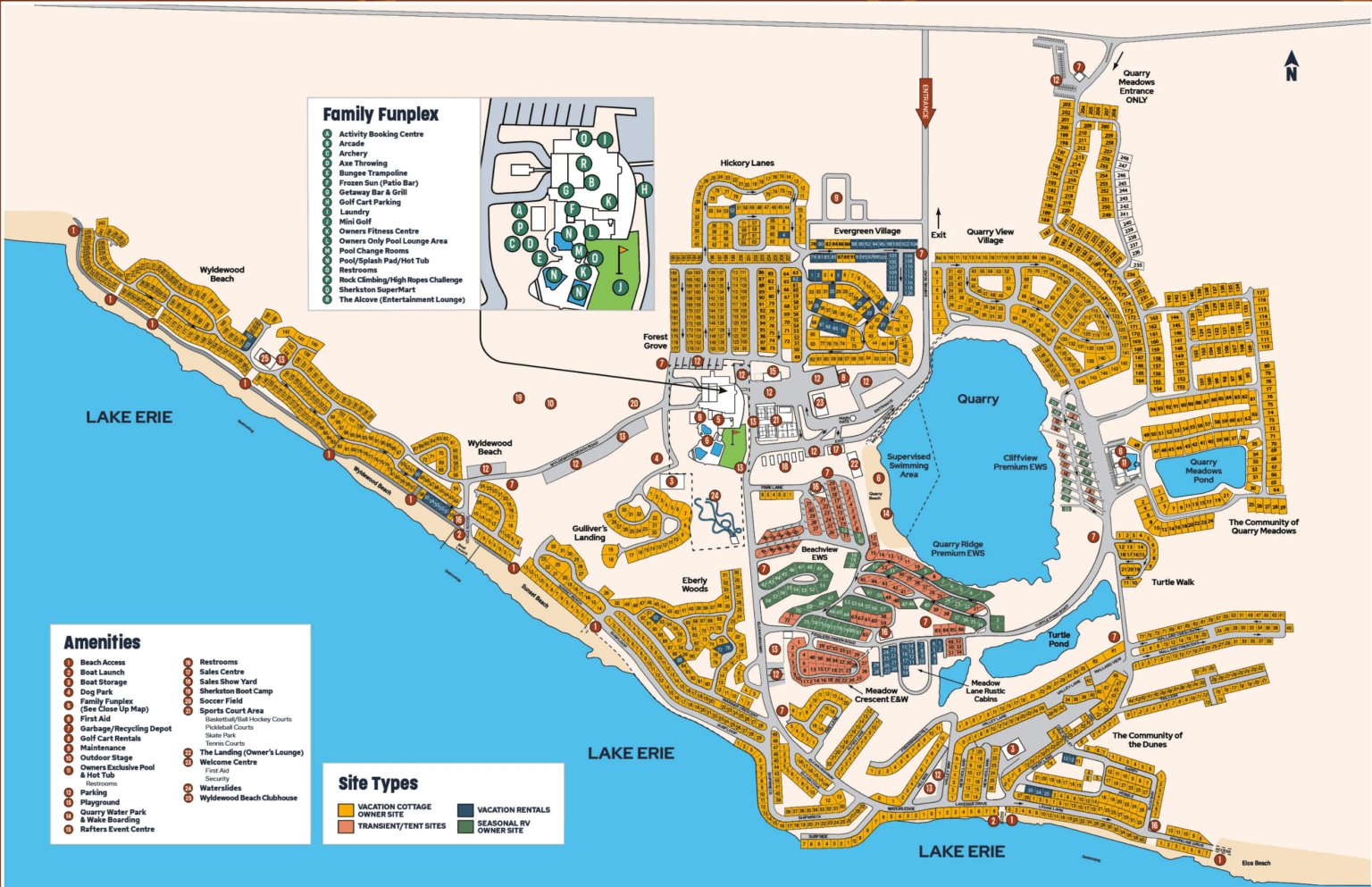 Sherkston Shores resort map with site 243 marked